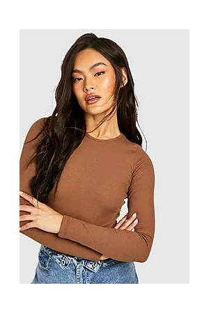Boohoo Rib Long Sleeve Bodysuit