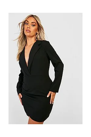 Boohoo Plus Wrap Front Blazer Dress