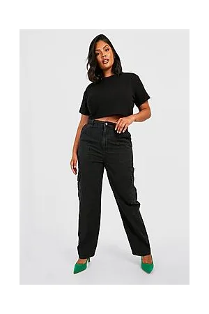 Boohoo Plus Denim Loose Cargo Jean