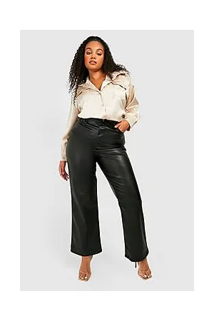 Boohoo Plus Wide Leg Pu Trouser