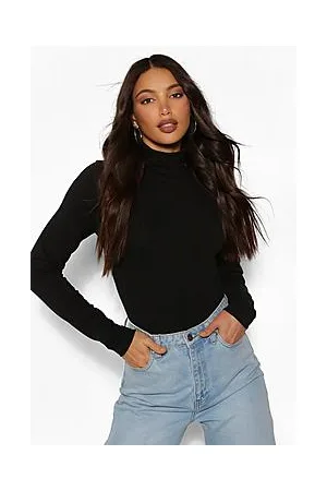 Boohoo Tall Basic Cotton Roll Neck Long Sleeve Bodysuit