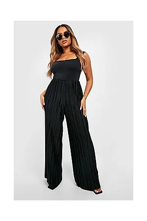 Boohoo Plus Plisse Wide Leg Trousers