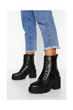 Boohoo Lace Up Chunky Hiker Boots