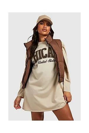 Boohoo Plus Chicago USA Printed T-shirt Dress