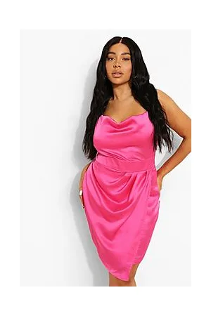 Boohoo Plus Satin Wrap Dress
