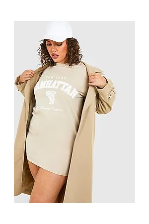 Boohoo Plus Manhattan Printed T-shirt Dress