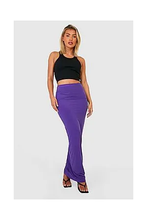 Boohoo Slinky Low Waist Floor Length Maxi Skirt