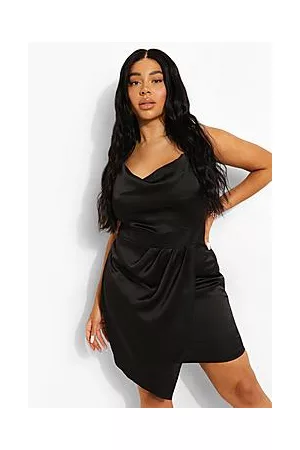 Boohoo Plus Satin Wrap Dress