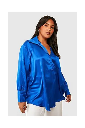 Boohoo Plus Satin Tunic Shirt