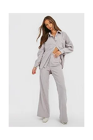 Boohoo Flared Cord High Rise Jeans