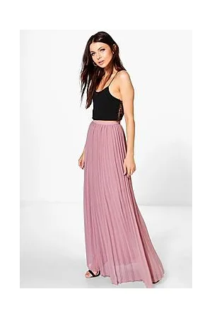 Boohoo Chiffon Pleated Maxi Skirt
