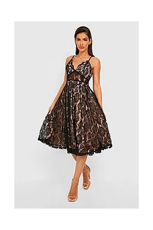 Boohoo Boutique Lace Midi Skater Dress