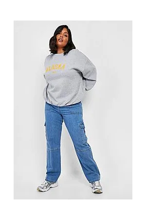 Boohoo Plus Loose Fit Seam Detail Cargo Jeans