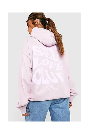 Boohoo Self Love Club Slogan Oversized Hoodie