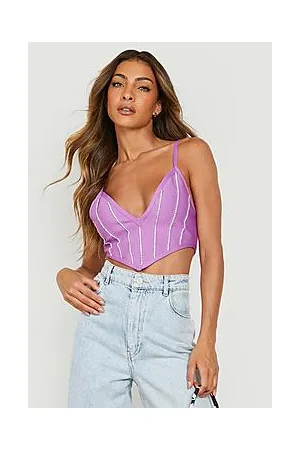 Boohoo Diamante Bandage Corset Top