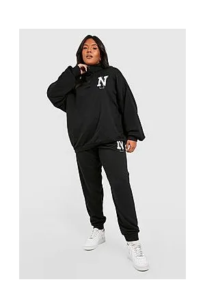 Boohoo Plus New York Half Zip Sweater Tracksuit
