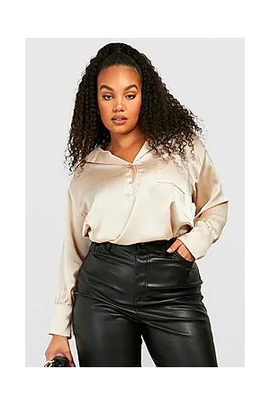 Boohoo Plus Satin Tunic Shirt