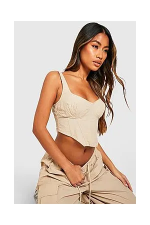 Boohoo Nylon Corset Crop Top