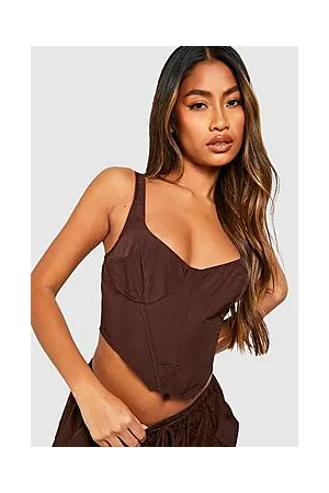 Boohoo Nylon Corset Crop Top