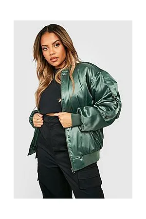 Boohoo Plus Utility Detail Oversized Bomber Jacket