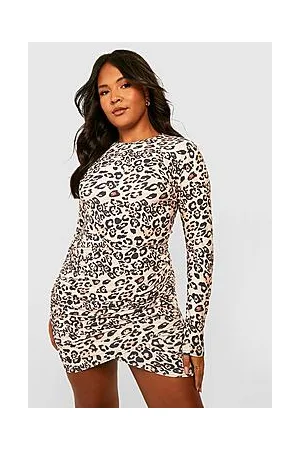 Boohoo Plus Leopard Slinky Top & Skirt Co-ord