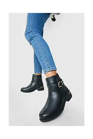Boohoo Wide Fit Buckle Detail Chelsea Boots