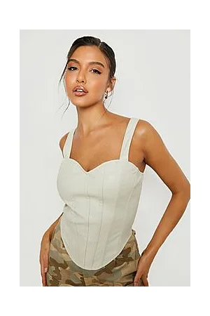 Boohoo Pu Faux Leather Sweartheart Shaped Corset