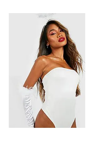 Boohoo Halloween PU Bandeau Bodysuit