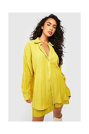 Boohoo Plisse Oversized Relaxed Fit Shirt