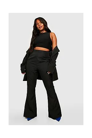 Boohoo Plus Cargo Pocket Side Flared Trousers