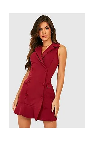 Boohoo Sleeveless Frill Hem Blazer Dress
