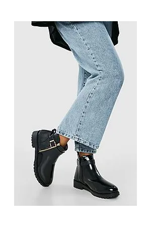 Boohoo Side Buckle And Zip Chelsea Boots