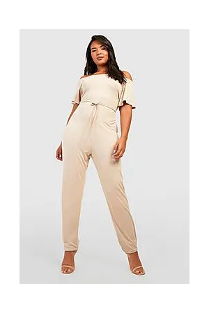 Boohoo Plus Basic Jersey Bardot Jumpsuit