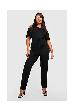 Boohoo Plus Basic Jersey Bardot Jumpsuit