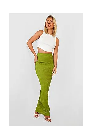 Boohoo Textured Ripple Rib Tube Maxi Skirt