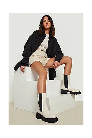 Boohoo Wide Fit Calf High Chunky Chelsea Boots