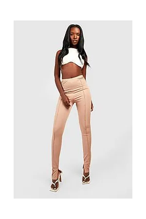 Boohoo Ribbed Split Seam Front Skinny Trousers