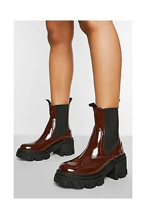 Boohoo Chunky Heeled Chelsea Boots