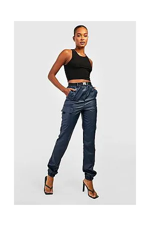 Boohoo Tall Pu Cargo Cuffed Trouser
