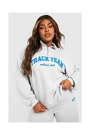 Boohoo Plus Track Team Half Zip Sweater Tracksuit
