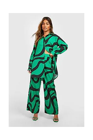 Boohoo Printed Oversized Shirt And Trouser Set