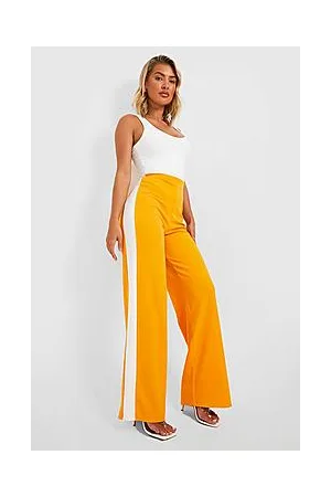 Boohoo Contrast Stripe Wide Full Length Trousers