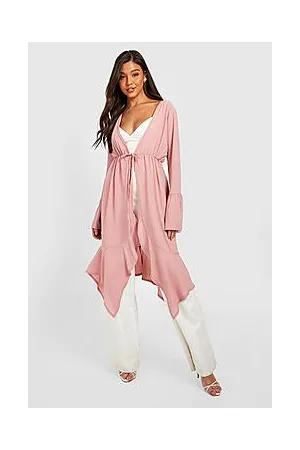 Boohoo Chiffon Ruffle Detail Tie Kimono