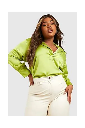 Boohoo Plus Satin Tunic Shirt