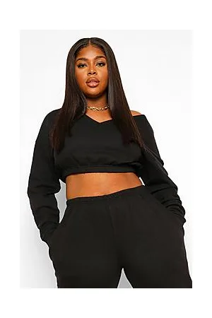 Boohoo Plus V Neck Oversized Sweatshirt