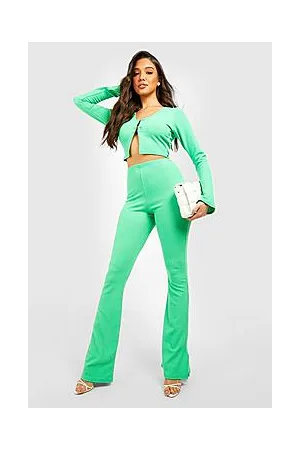 Boohoo Ribbed Hook & Eye Crop & Split Hem Legging