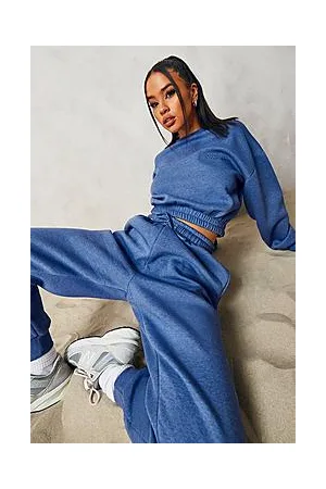 Boohoo Overdyed Official Cropped Sweater Tracksuit