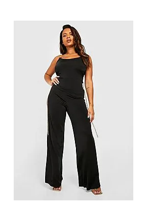 Boohoo Plus Slinky Chain Belt Jumpsuit