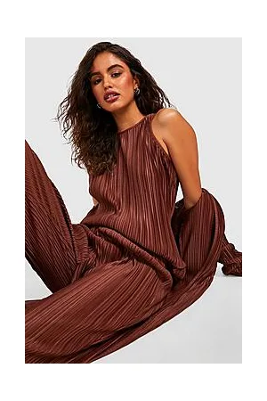 Boohoo Plisse Racer Neck Tunic