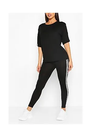 Boohoo Short Sleeve Side Stripe Loungewear Set